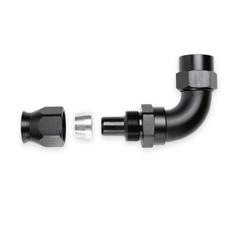 ERGAL, RACCORDO 90° ALTA PRESSIONE 6AN (JIC 9/16" x 18) teflon nero