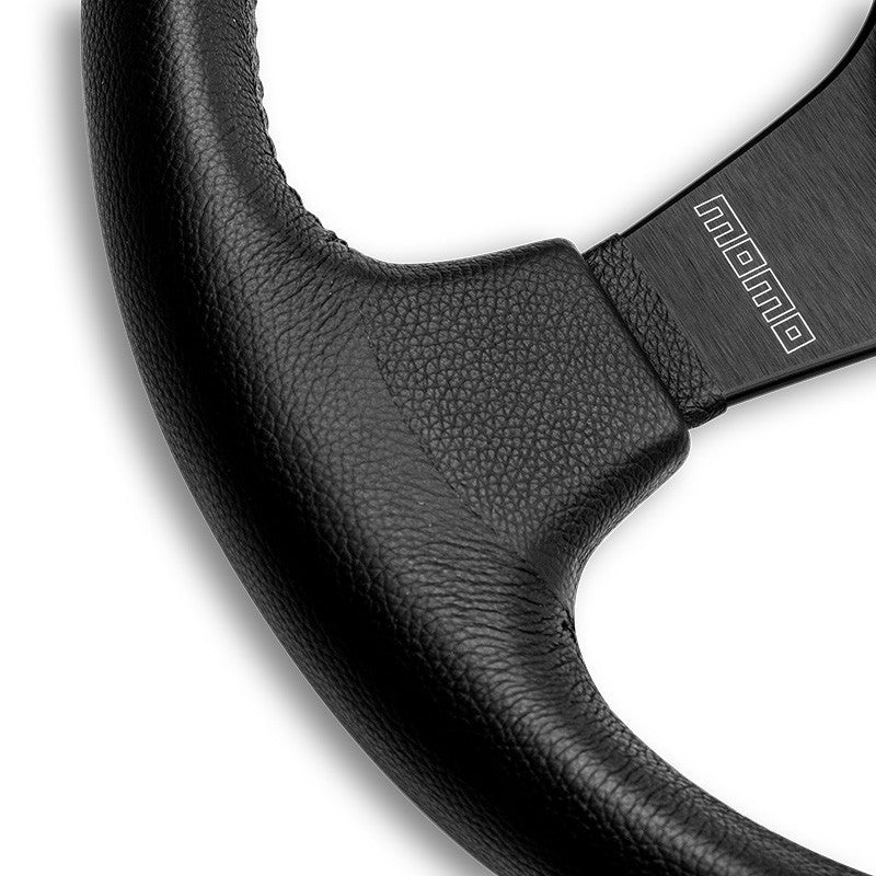 MOMO JET STEERING WHEEL BLACK LEATHER