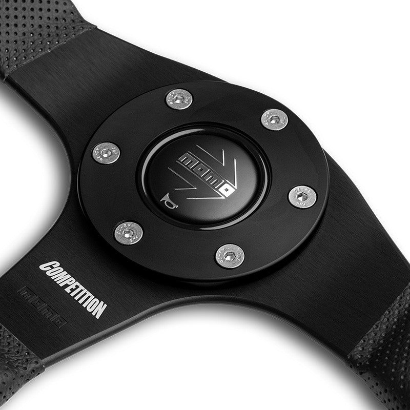 MOMO COMPETITION STEERING WHEEL BLACK LEATHER