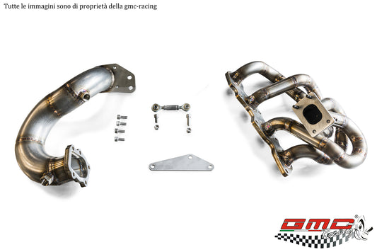 COLLETTORE INOX PER ALFA 1750 TBI CON ATTACCO TURBO T25, CON KIT DOWNPIPE