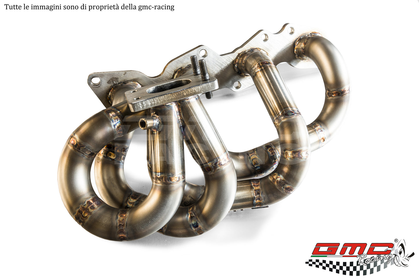 COLLETTORE INOX PER ALFA 1750 TBI CON ATTACCO TURBO T25, CON KIT DOWNPIPE