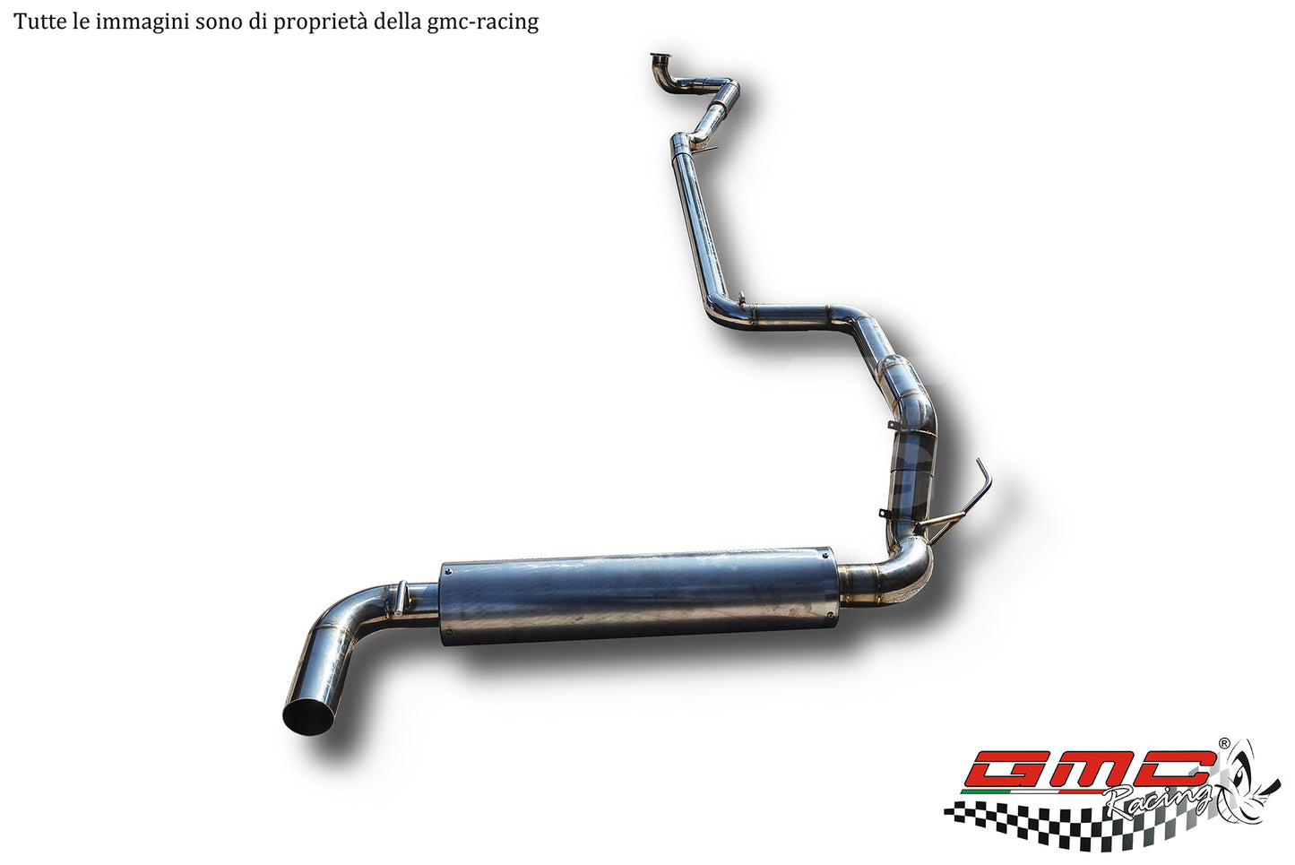 SCARICO COMPLETO IN INOX PER LANCIA DELTA EVO  DA 70mm CON FINALE SCOMPONIBILE