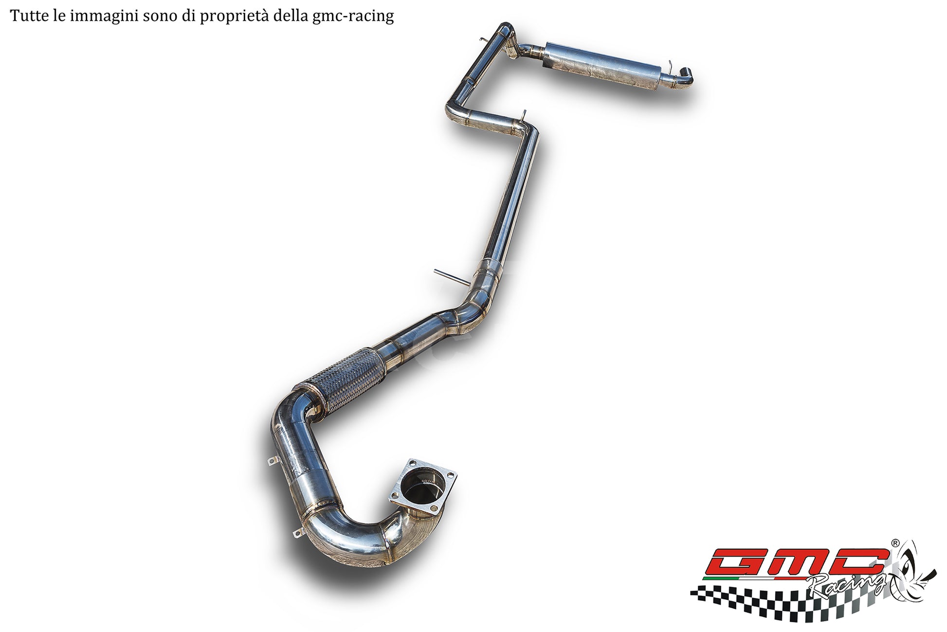 SCARICO COMPLETO IN INOX PER LANCIA DELTA EVO  DA 70mm CON FINALE SCOMPONIBILE