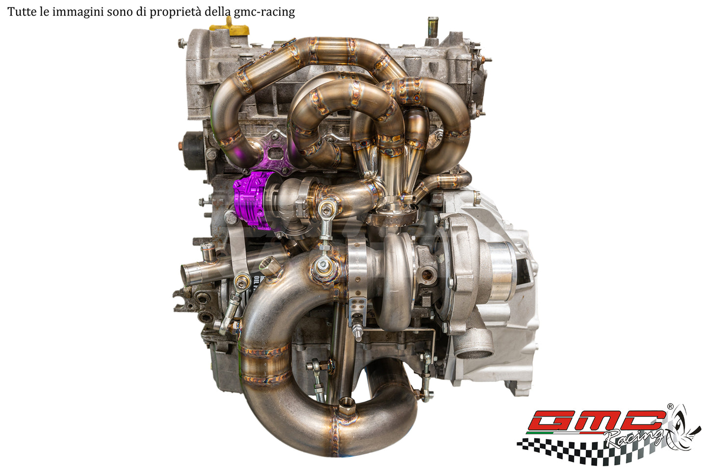 COLLETTORE IN INOX PER 1.4 T-JET ABARTH, FIAT, ALFA E LANCIA CON WASTEGATE ESTERNA CON KIT DOWNPIPE E MANICOTTO ACQUA