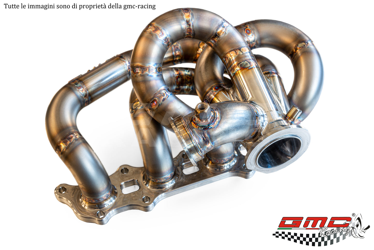 COLLETTORE IN INOX PER 1.4 T-JET ABARTH, FIAT, ALFA E LANCIA CON WASTEGATE ESTERNA CON KIT DOWNPIPE E MANICOTTO ACQUA