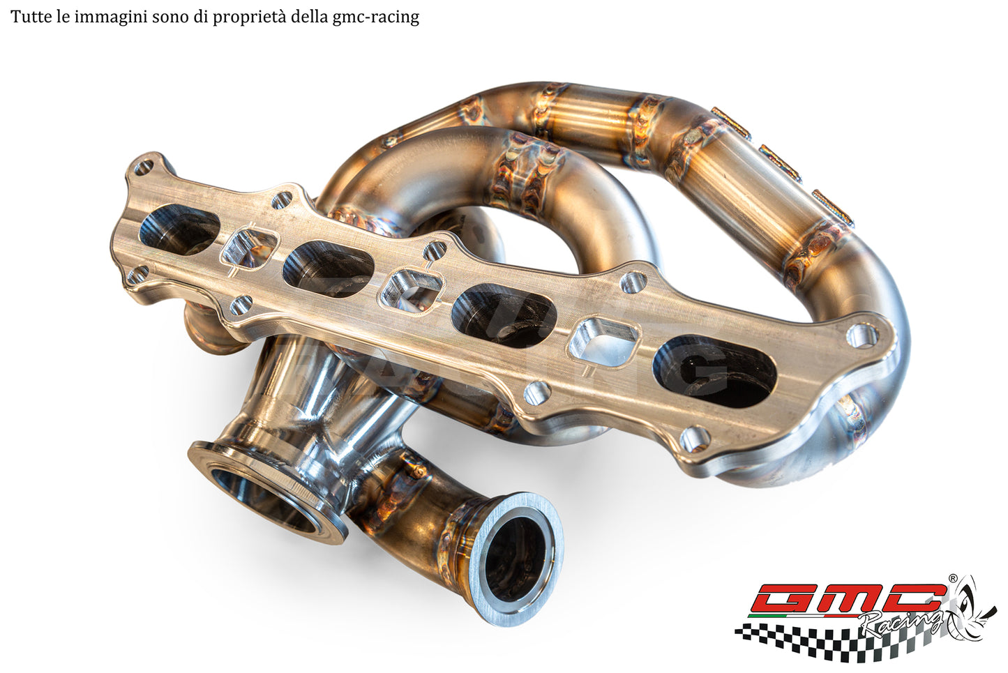 COLLETTORE IN INOX PER 1.4 T-JET ABARTH, FIAT, ALFA E LANCIA CON WASTEGATE ESTERNA CON KIT DOWNPIPE E MANICOTTO ACQUA