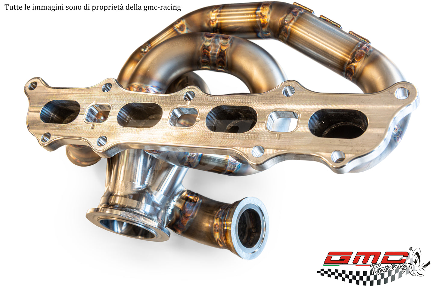 COLLETTORE IN INOX PER 1.4 T-JET ABARTH, FIAT, ALFA E LANCIA CON WASTEGATE ESTERNA CON KIT DOWNPIPE E MANICOTTO ACQUA