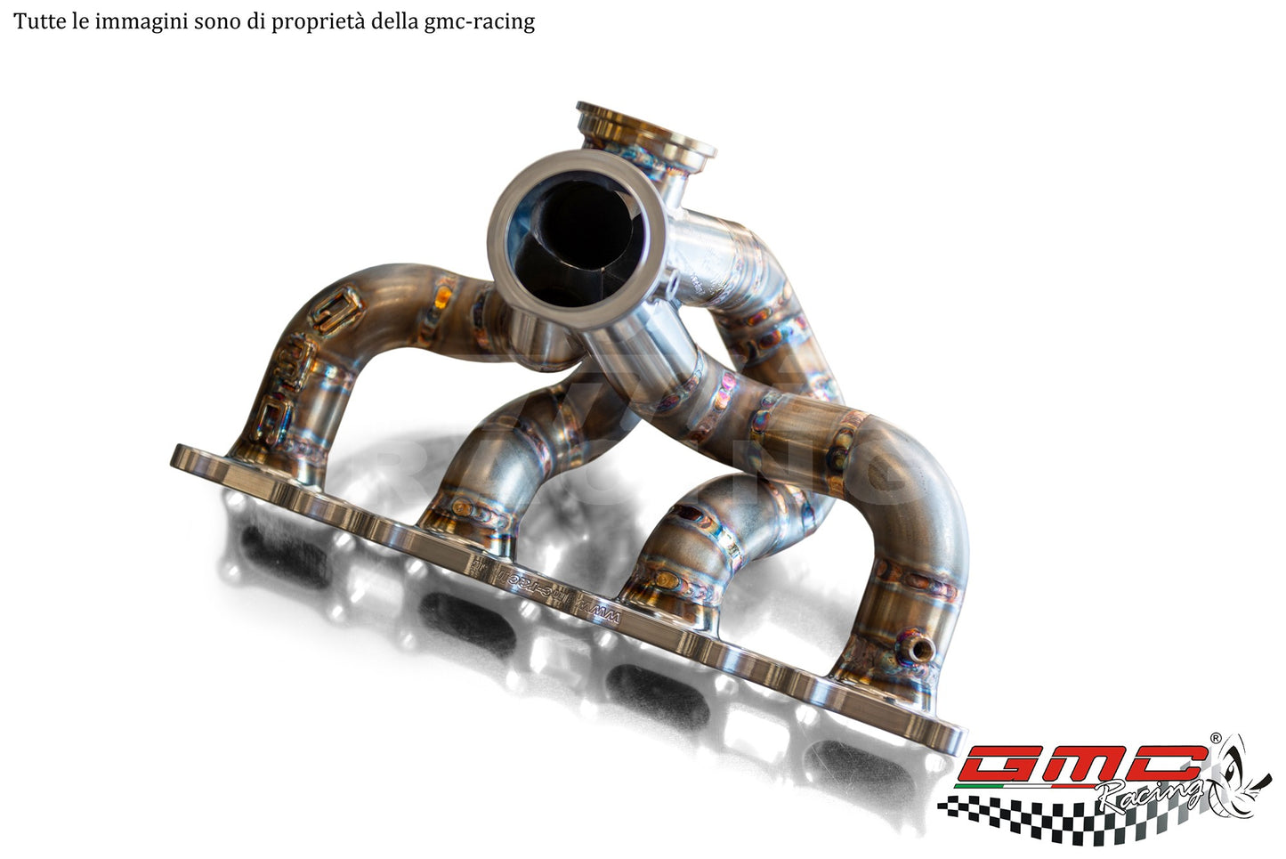 KIT COLLETTORE COSWORTH CON ATTACCO TURBO V-BAND CON WASTEGATE ESTERNA E KIT DOWNPIPE