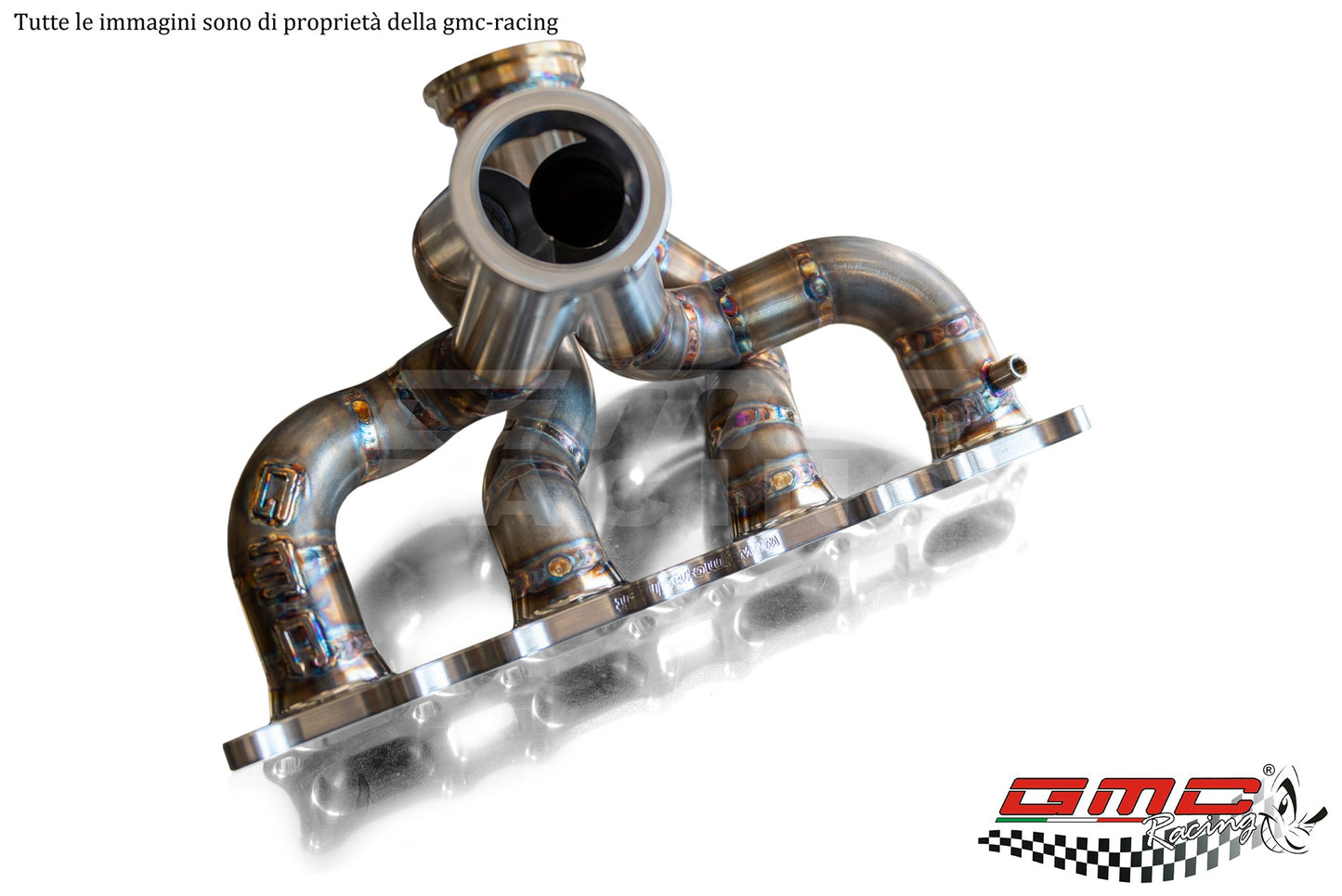 KIT COLLETTORE COSWORTH CON ATTACCO TURBO V-BAND CON WASTEGATE ESTERNA E KIT DOWNPIPE