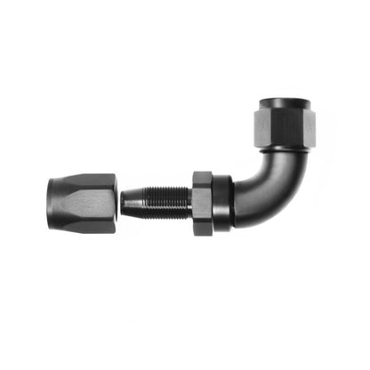 ERGAL, RACCORDO RIUTILIZZABILE 90° FEMMINA 10AN (JIC 7/8" x 14) gomma nero