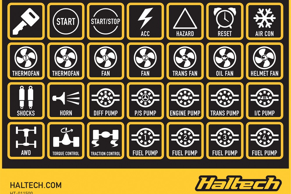 HALTECH SET DI ETICHETTE PER TASTIERA CAN