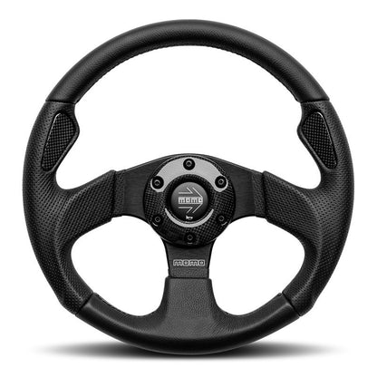 MOMO JET STEERING WHEEL BLACK LEATHER