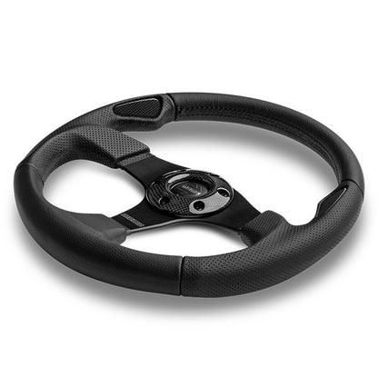 MOMO JET STEERING WHEEL BLACK LEATHER
