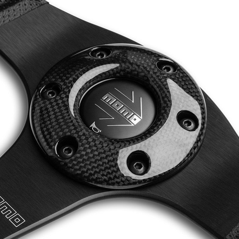 MOMO JET STEERING WHEEL BLACK LEATHER