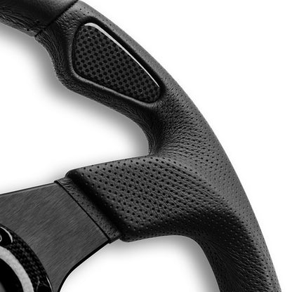 MOMO JET STEERING WHEEL BLACK LEATHER
