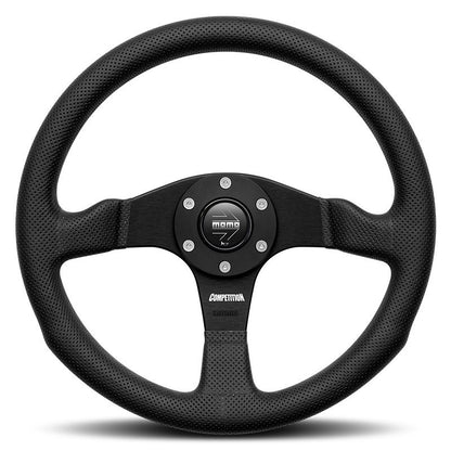 MOMO COMPETITION STEERING WHEEL BLACK LEATHER
