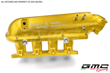 CNC-machined aluminum intake manifold designed by Gabucci Autotecnica