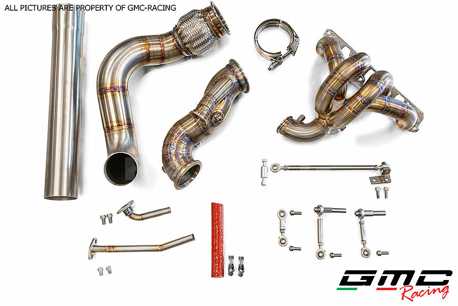 KIT COLLETTORE 75 CON ATTACCO TURBO TIAL E WASTEGATE A RIENTRO MV-S, CON KIT DOWNPIPE