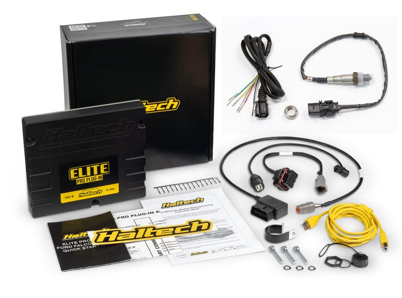 HALTECH Elite PRO Plug-in ECU Per Ford Falcon I6 "Barra" + Kit sensore banda larga a bordo