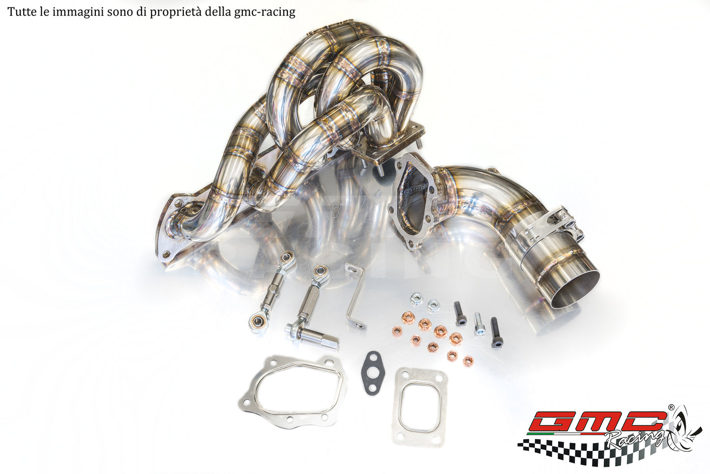 COLLETTORE INOX PER FIAT COUPE' 16V TURBO CON ATTACO TURBO T25 CON KIT DOWNPIPE