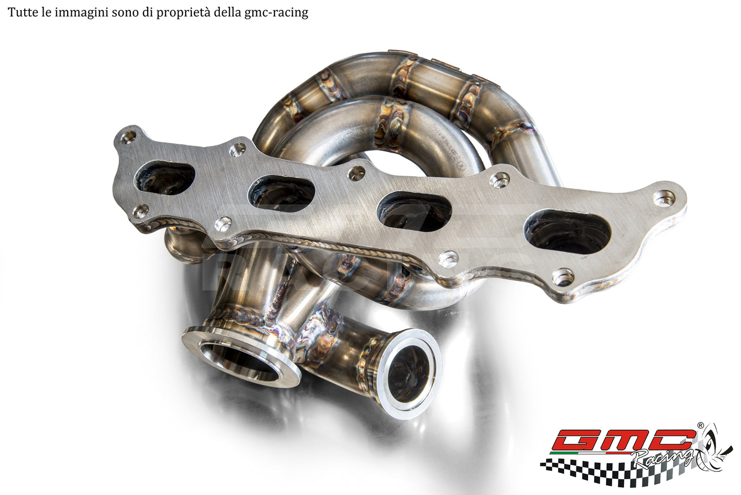 COLLETTORE IN INOX PER 1.4 T-JET ABARTH, FIAT, ALFA E LANCIA CON WASTEGATE ESTERNA CON KIT DOWNPIPE E MANICOTTO ACQUA
