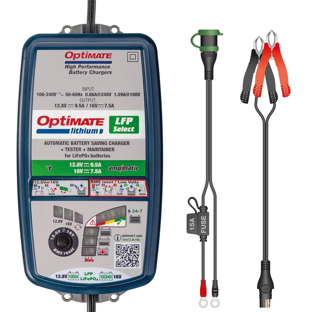 CARICABATTERIE E MANTENITORE AUTOMATICO OPTIMATE TM-271 V2 LITHIUM [12.8-13.2 V / 16 V]
